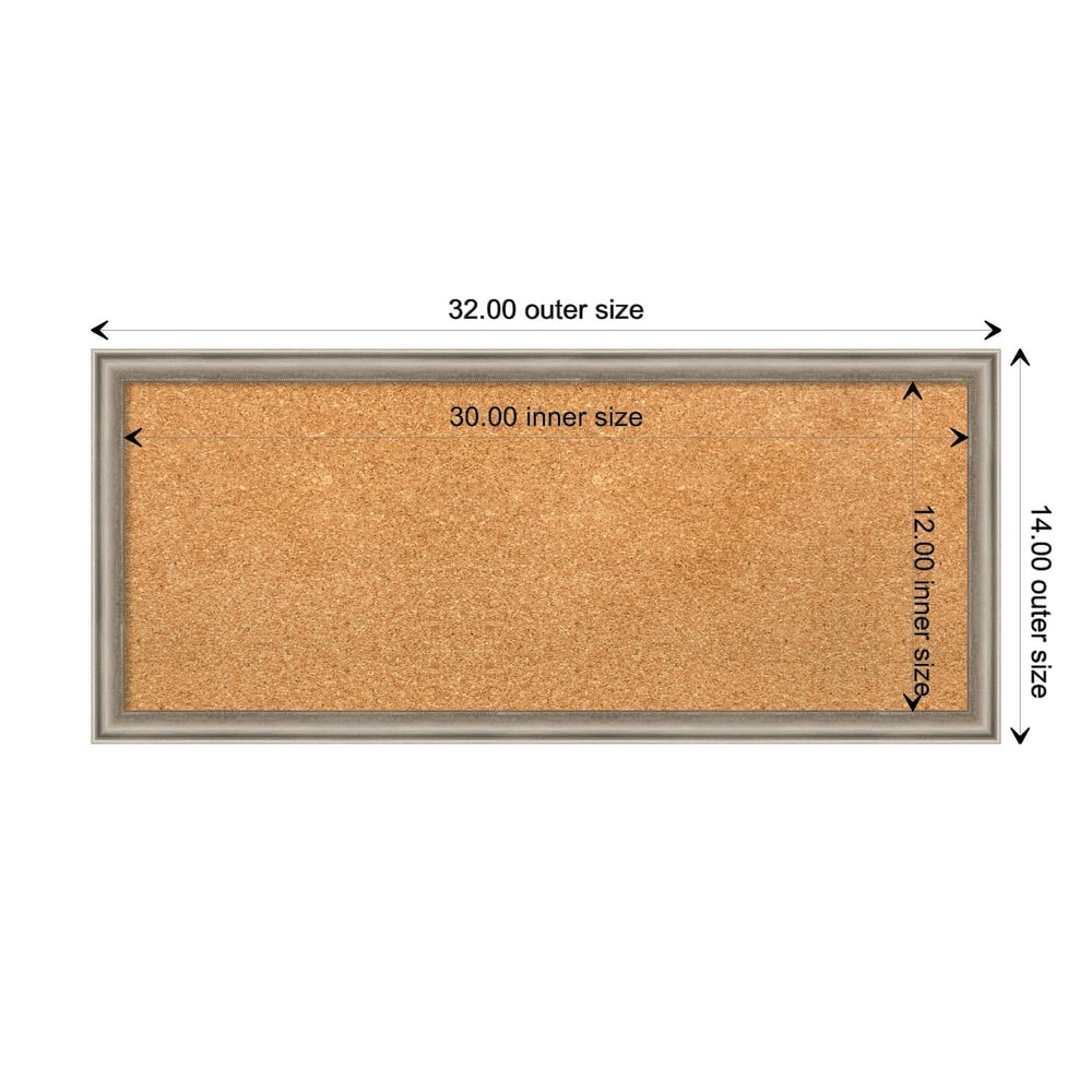 Salon Scoop Wood Framed Natural Corkboard Bulletin Board