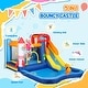 preview thumbnail 4 of 7, Qaba Inflatable Bounce House, Kids Water Slide with Splash Pool, Trampoline, Climbing Wall, Cannon - multicolored