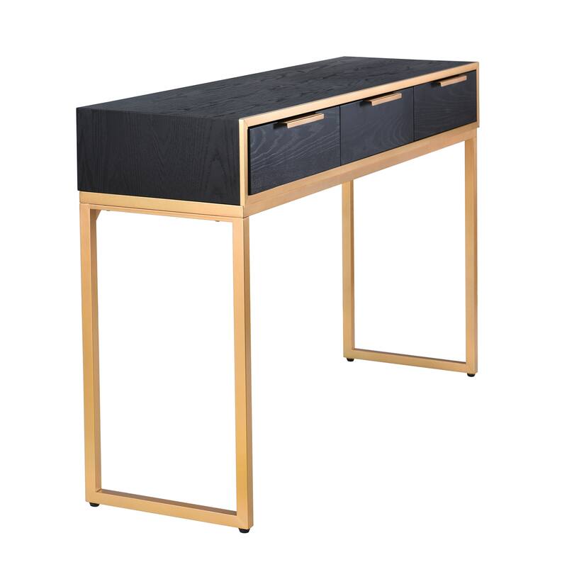 StyleCraft Aurelia 3-Drawer Console - Ebony & Gold