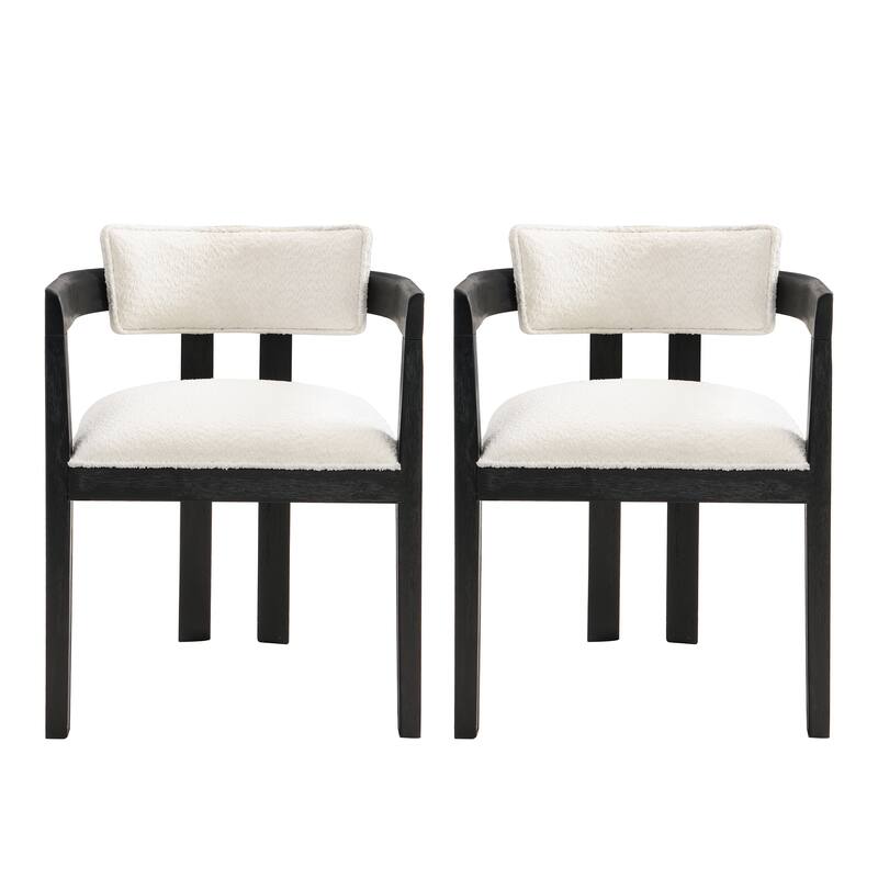 Conrad Sophisticated Modern Dining Chair With Armrest and Solid Wood Frame by Christopher Knight Home