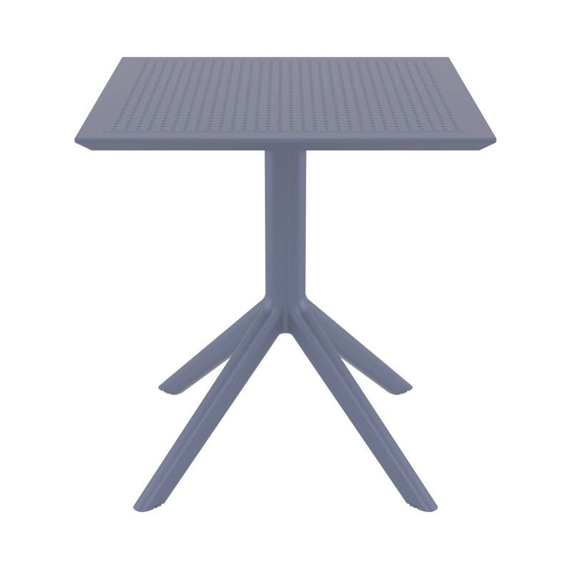 29.5" Gray Square Outdoor Patio Dining Table