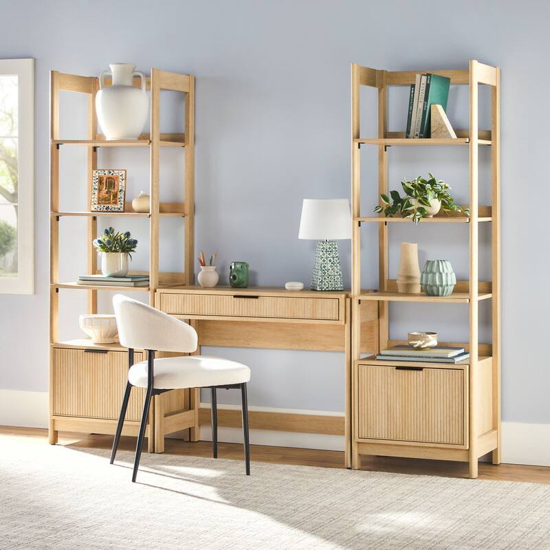 Middlebrook 3-Piece Set Writing Desk with 2 Narrow Bookcases