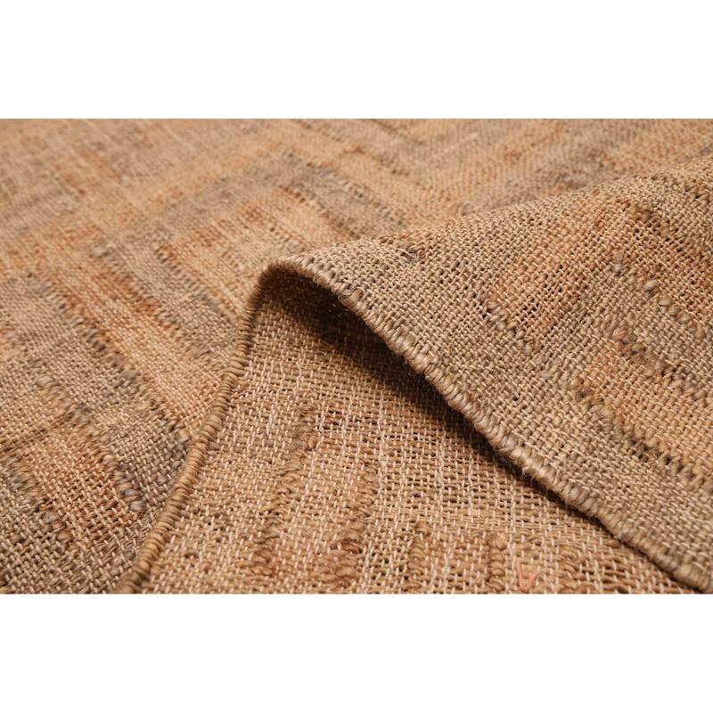 ECARPETGALLERY Flat-Weave Palas Denizli Tan Jute Kilim - 5'4 x 7'10