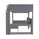 preview thumbnail 12 of 30, Full Size Loft Bed with Built-in Desk, LED Shelf Lighting, Charging Ports, and Storage Cabinet, Dark Gray Wood Frame