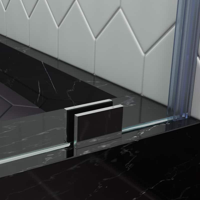 Seawin Briza 44 - 48 x 76 inches Frameless Sliding Shower Door 3/8 in. (10 mm) Clear Tempered Glass with NanoShield Coating