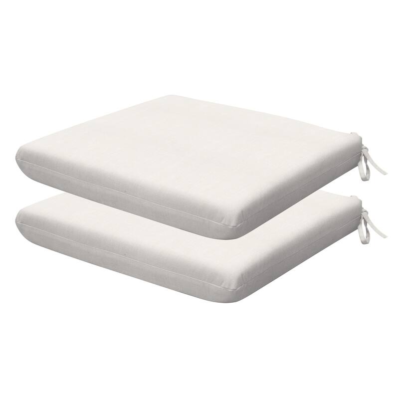 Outdoor Universal Seat Cushion (2-Pack) - 18" wide x 17.5" deep x 2.5" thick - Textured Solid Bone