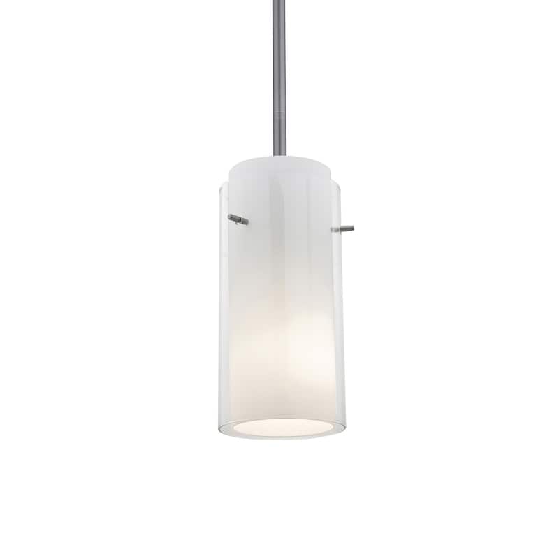 Access Lighting Janine 1 Light Mini Pendant - Brushed Steel / Clear Opal