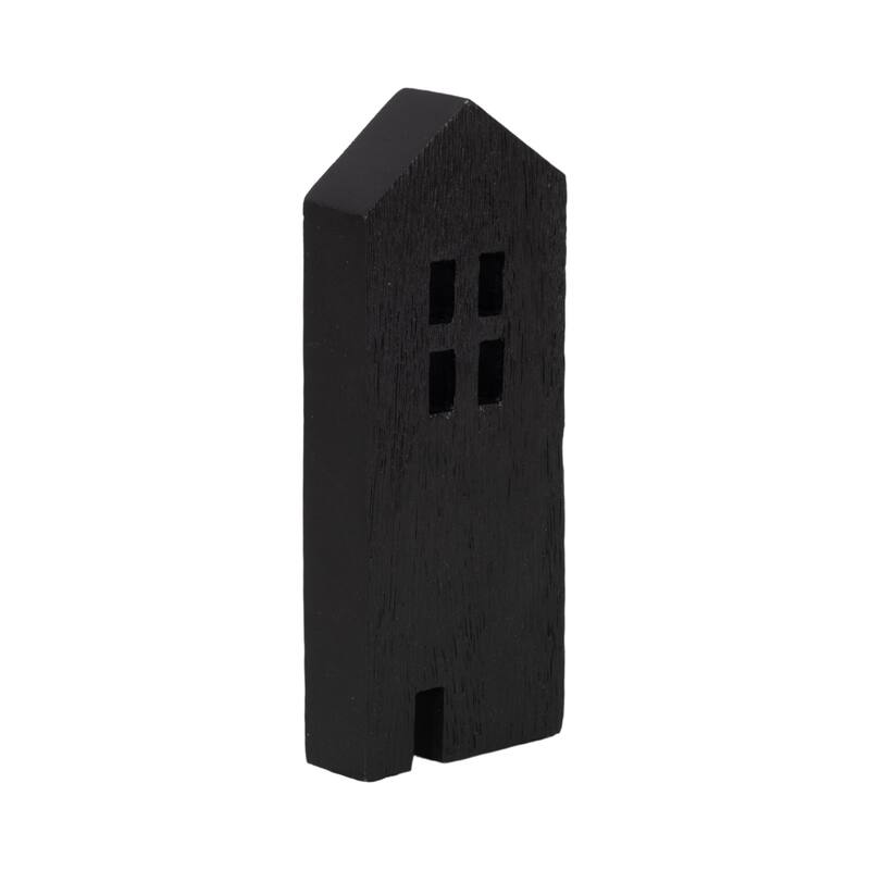 Modern Mango Wood House-Shaped Decorative Object Sculptural Figurine