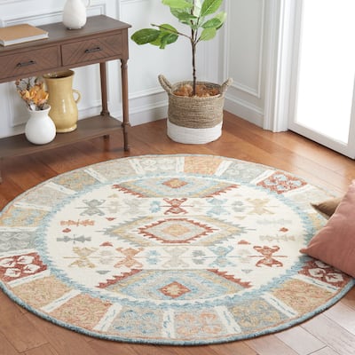 SAFAVIEH Handmade Micro-Loop Ingela Rustic Tribal Wool Rug