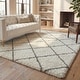 preview thumbnail 2 of 18, SAFAVIEH Hudson Shag Estella Diamond Trellis 2-inch Thick Rug - Ivory/Grey - 4' x 6'