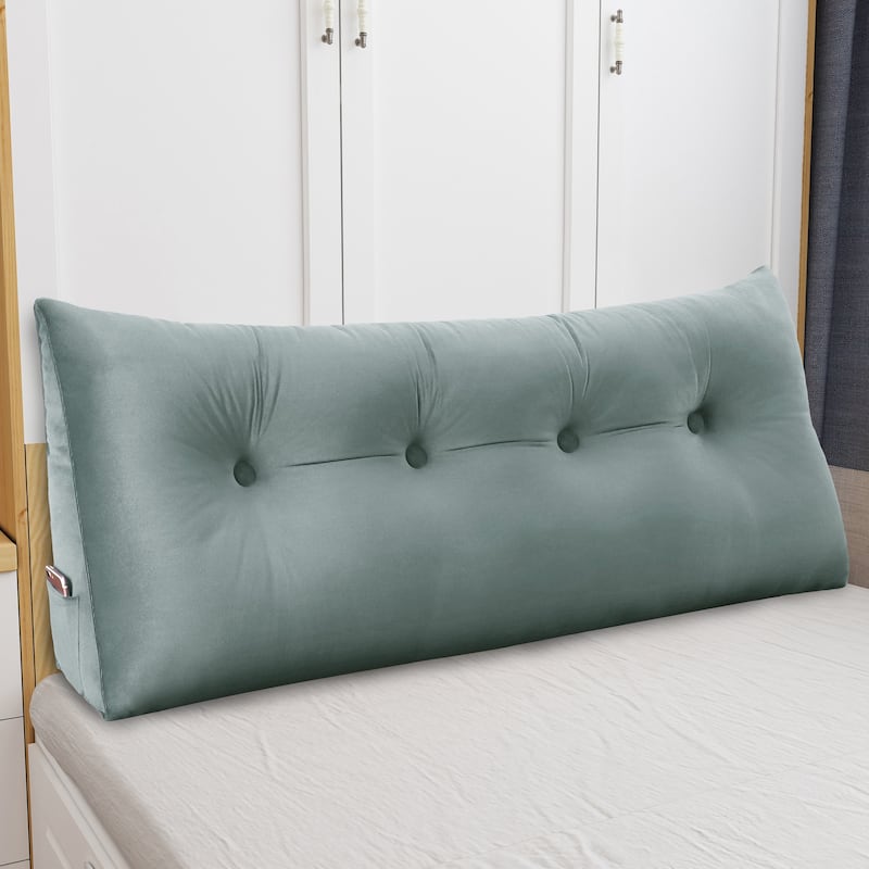 WOWMAX Bed Wedge Bolster Sit Up Reading Pillow Backrest - Grey