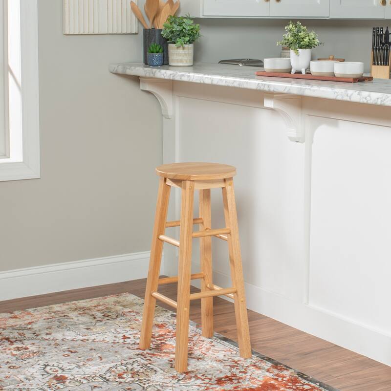 Basic Stationary Backless Bar Stool - Natural