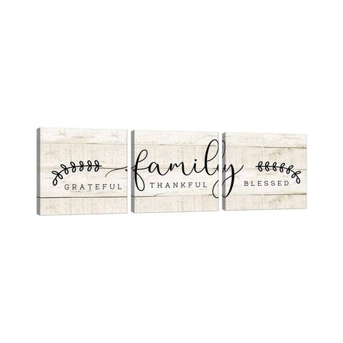 iCanvas "Family" by CAD Designs 3-Piece Canvas Wall Art Set