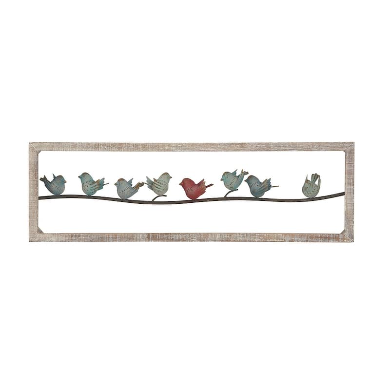 White Metal Bird Home Wall Decor