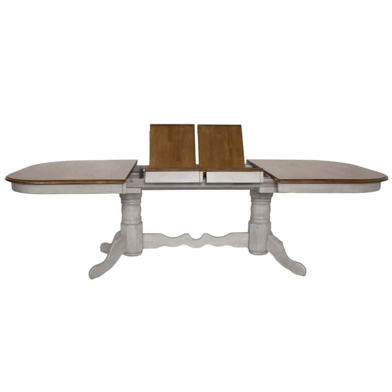 Extendable Dining Table 96 Inch Oval Double Pedestal Table Seats 10 Rustic Wood Dining Room Table