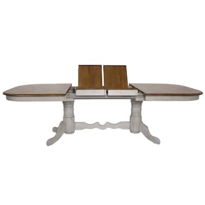 Extendable Dining Table 96 Inch Oval Double Pedestal Table Seats 10 Rustic Wood Dining Room Table