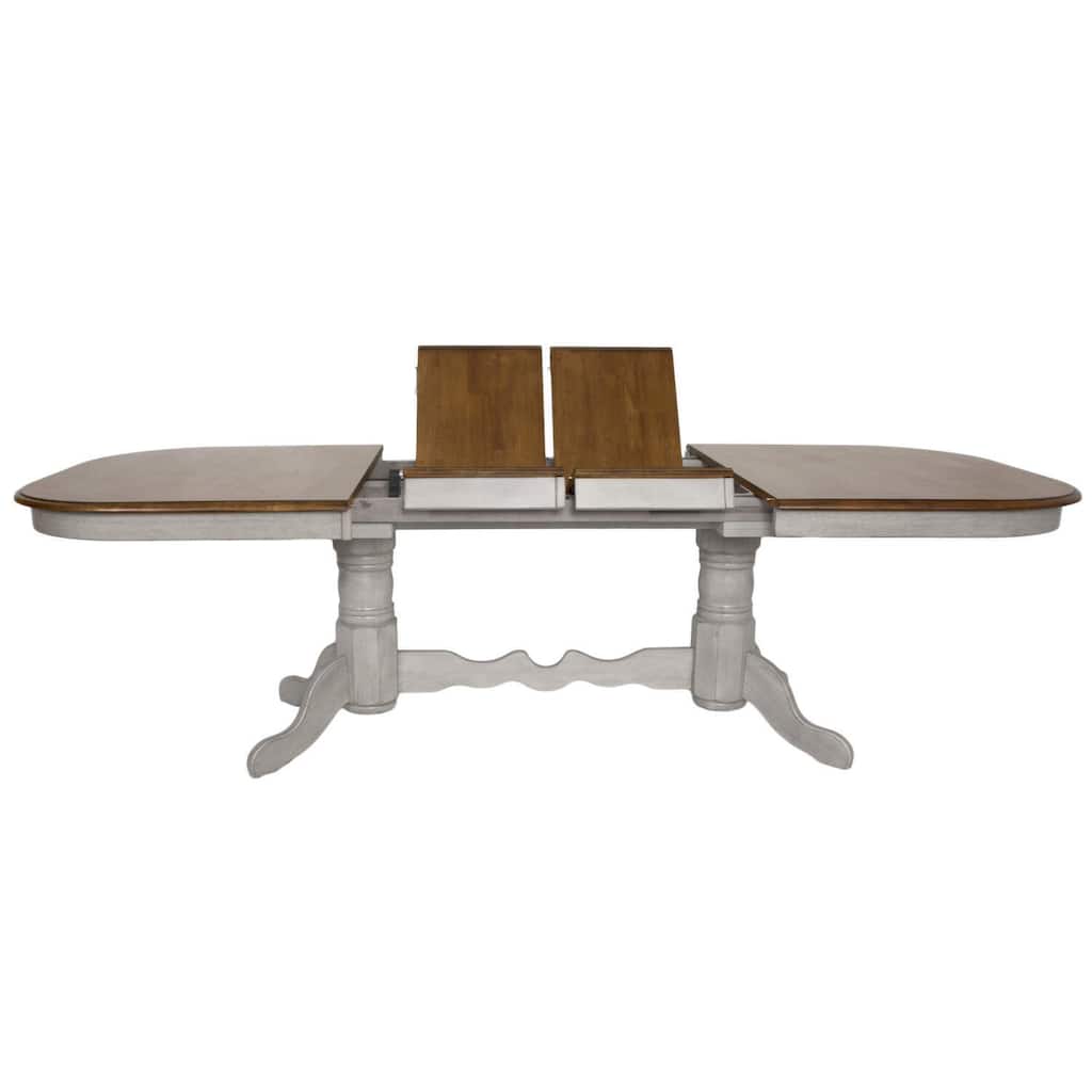 Extendable Dining Table 96 Inch Oval Double Pedestal Table Seats 10 Rustic Wood Dining Room Table