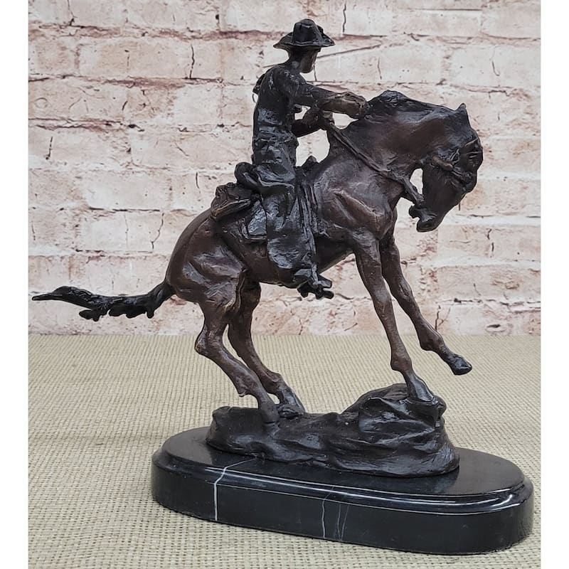 Peace Frederic Remington Bronze Desktop Statue Sculpture Western Cowboy 10 Inches X 10 Inches