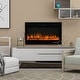 preview thumbnail 1 of 7, 36 Inch Wall-Mounted Recessed Electronic Fireplace with Remote Control - N/A
