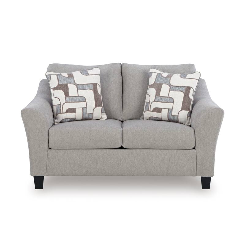 Roundhill Furniture Elaris Contemporary Flared Arm Loveseat with Soft Chenille Upholstery, Taupe - N/A