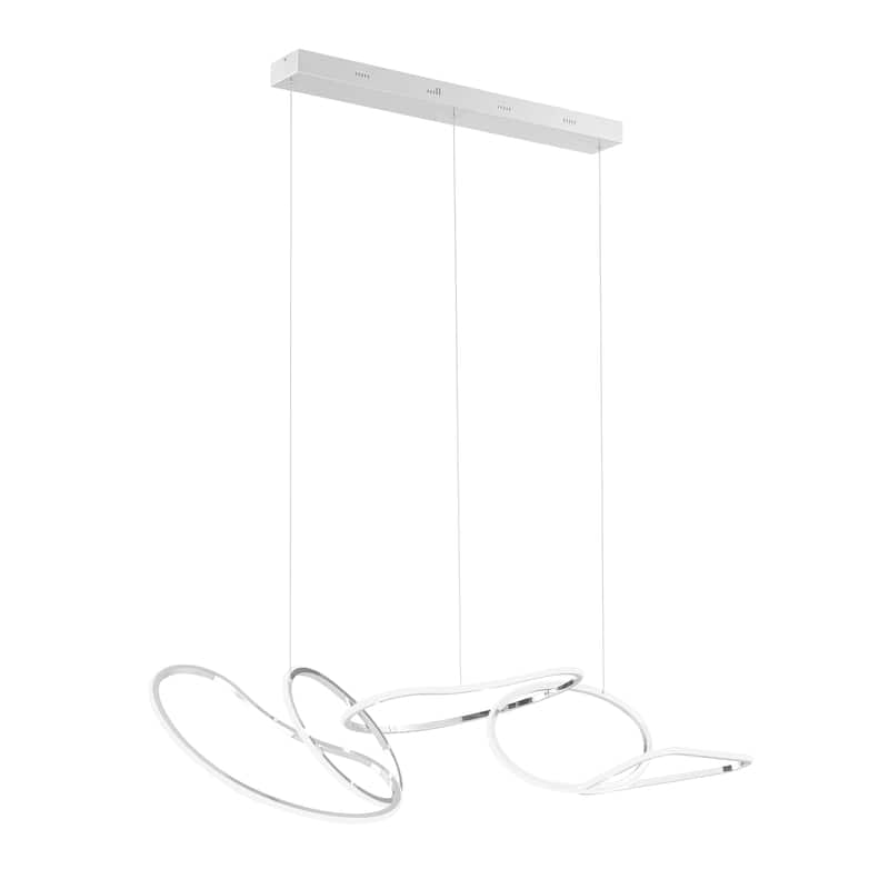 Seoul Hoops Dimmable Integrated LED Rectangular Chandelier - N/A