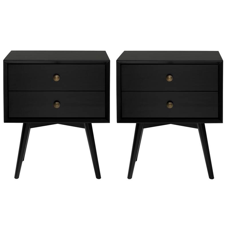 Middlebrook Mid-Century Solid Wood 2-Drawer Nightstand (Set of 2)