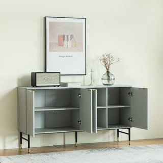 Modern Buffet Cabinet with 4 Door and Metal Legs
