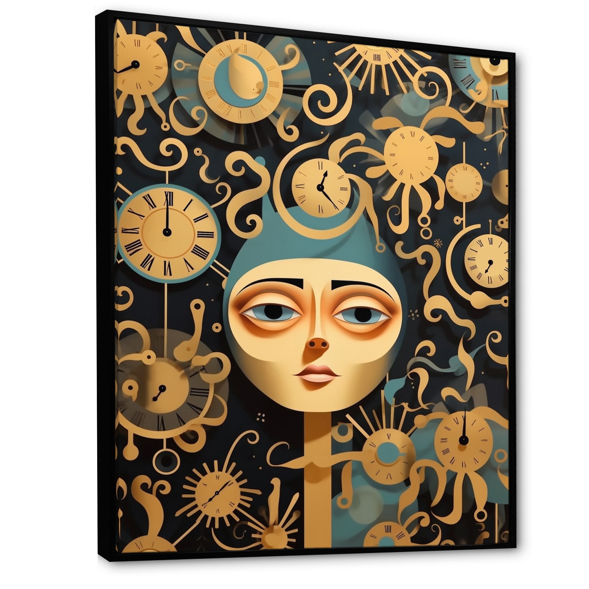Designart "Retro Futurism Timeless Beauty" Woman Sci-Fi Framed Canvas 
