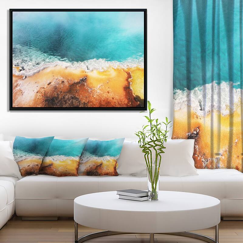 Designart "Beautiful Morning Glory Pool" Oversized Landscape Framed Canvas Art