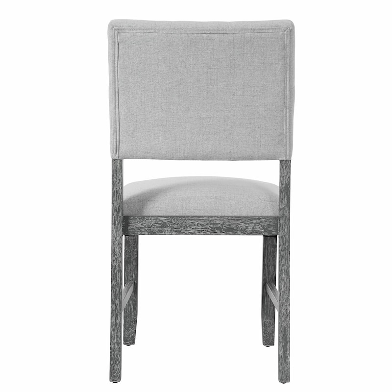 Farmhouse Dining Chairs Set of 4 - Upholstered Beige & Gray