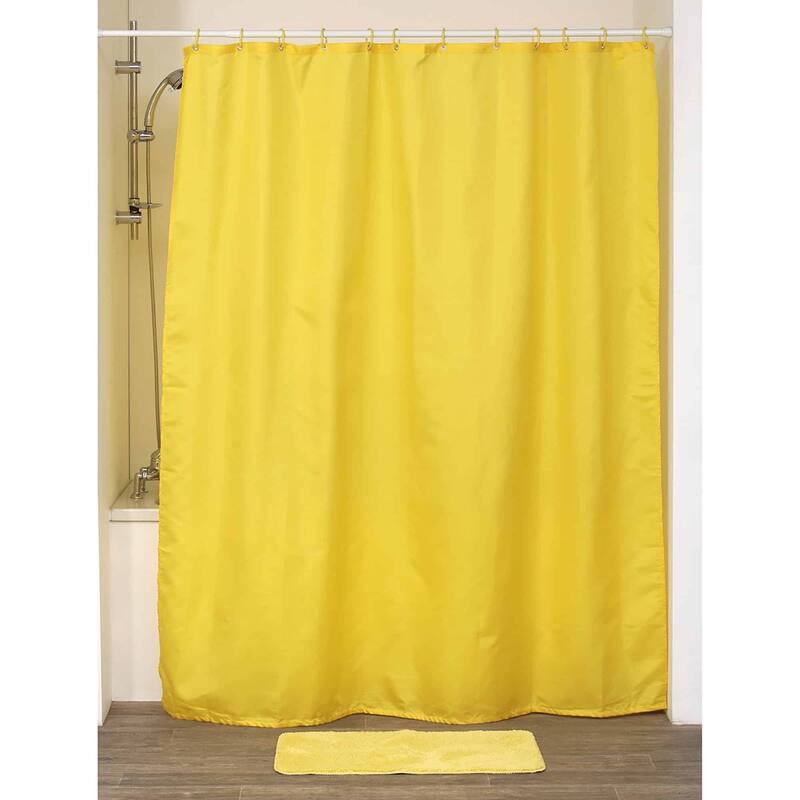 Extra Long Shower Curtain Polyester 12 Rings 79"L x 71"W