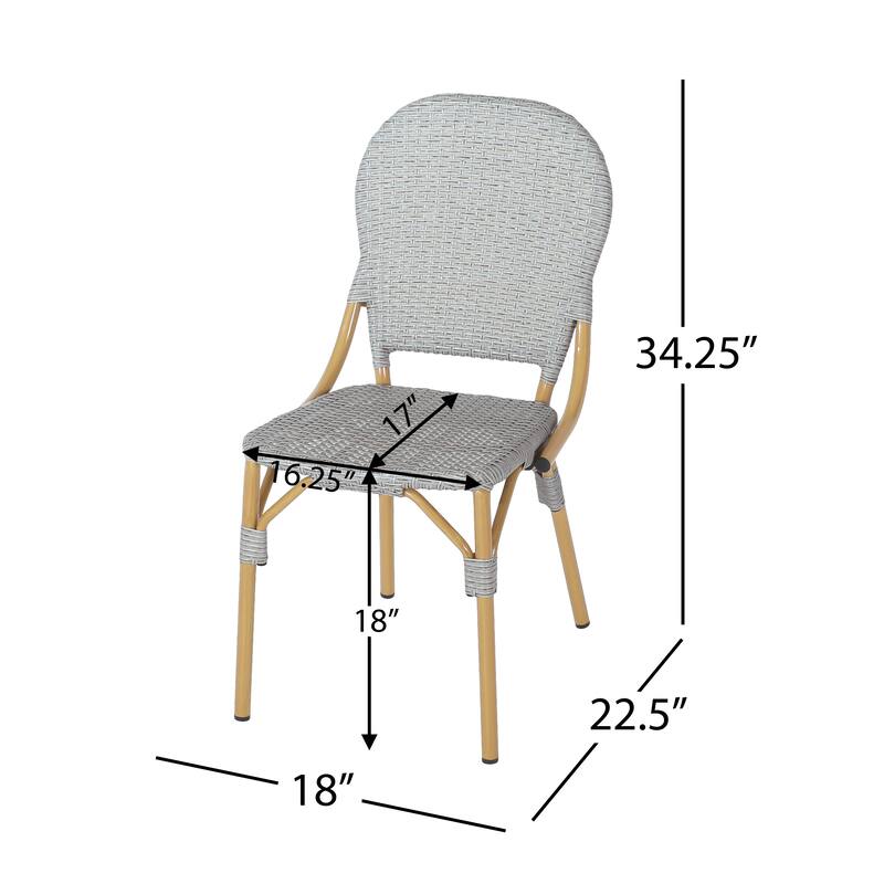 Outdoor Pe Rattan And Aluminum Armless French Bistro Chairs (Excluding the table)