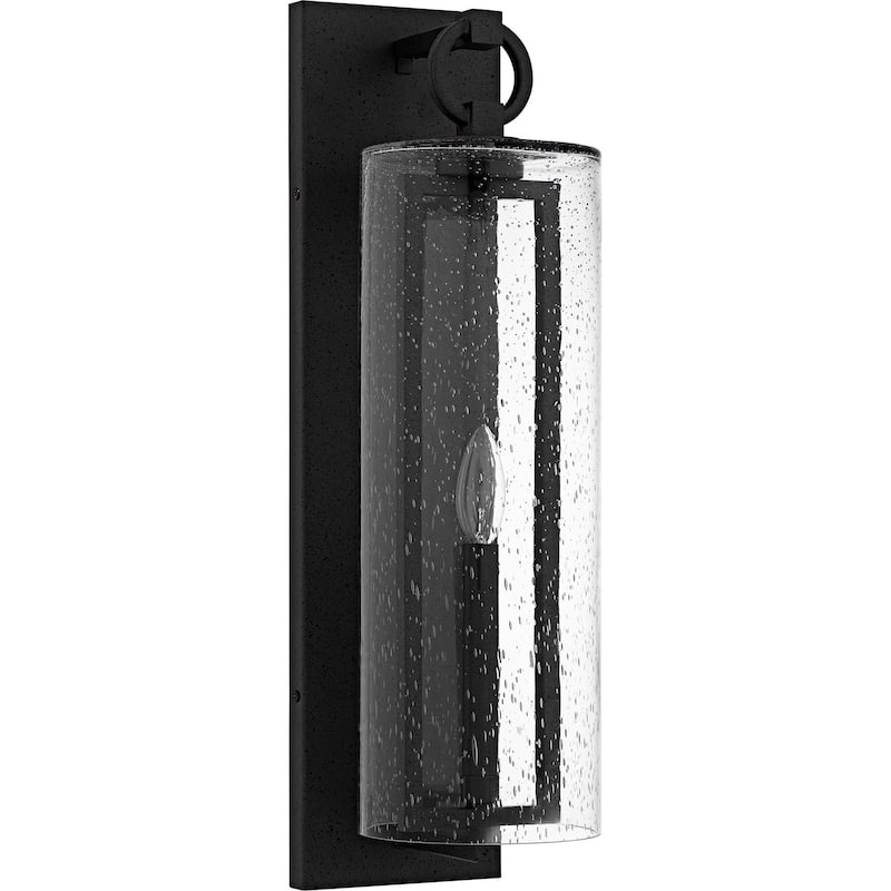 Stone Black Outdoor Wall Lantern from the Redan Collection - Black