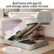 preview thumbnail 2 of 22, Full Size Upholstered Hydraulic Storage Bed - Lift-Up with RGB LED Headboard, Velvet, Gray