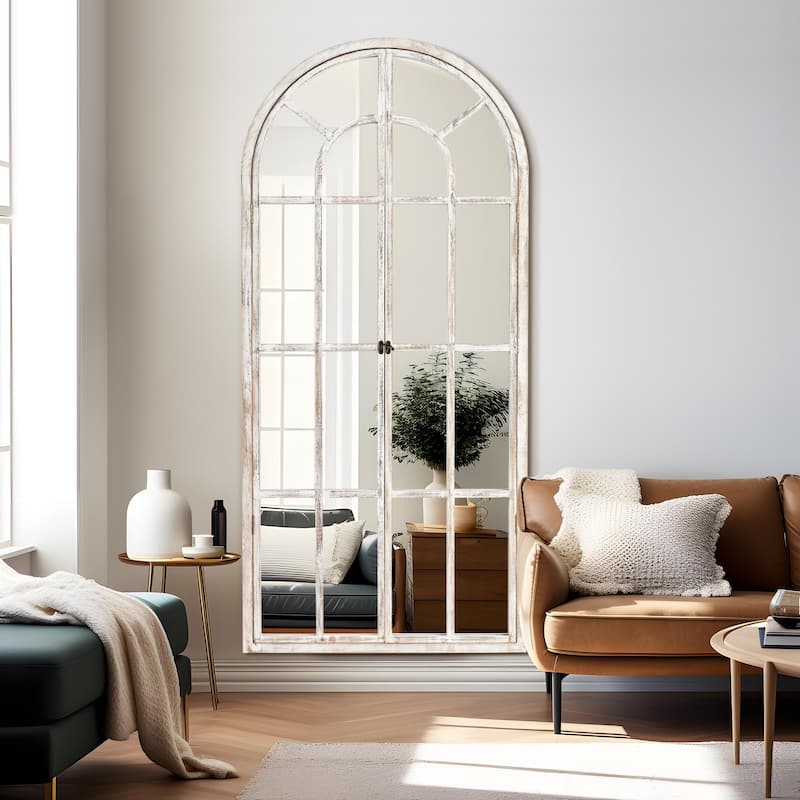 Window Mirror Arched Wood Mirror 71'' L*31'' W