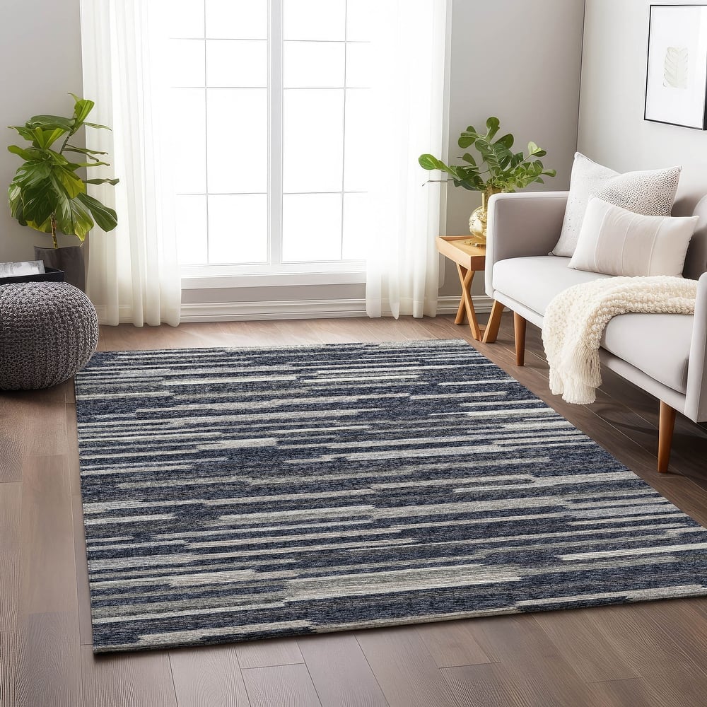 Premium Washable Super Soft Contemporary Stripes Mayfield Rug