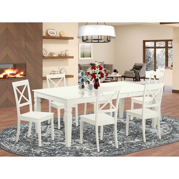 Shop Mission Style Off White Wood Extendable Dining Set