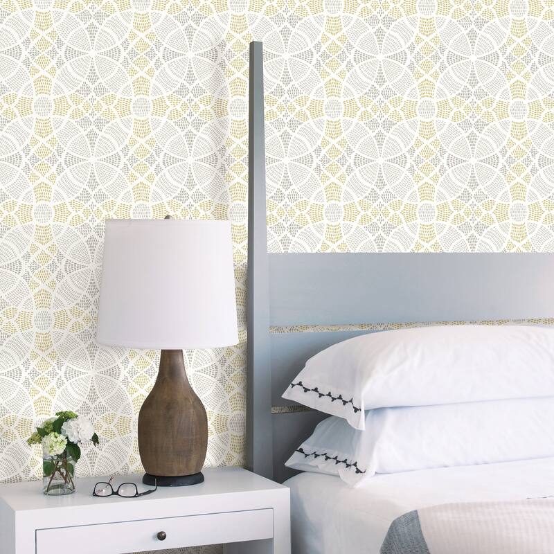 A-Street Prints Zazen Yellow Geometric Wallpaper