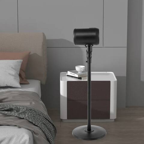 44.5 in. Black Oscillating Metal Drum Jet Fan,Pedestal Fan with Remote Control,6-speed