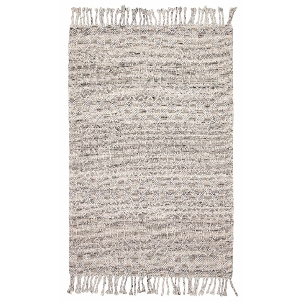 ECARPETGALLERY Braid weave Sienna Grey Wool Rug - 5'0 x 7'9