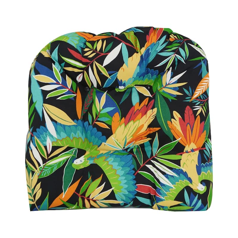 19-inch Rounded Back Tufted Indoor/Outdoor Chair Cushion - 19" x 19"