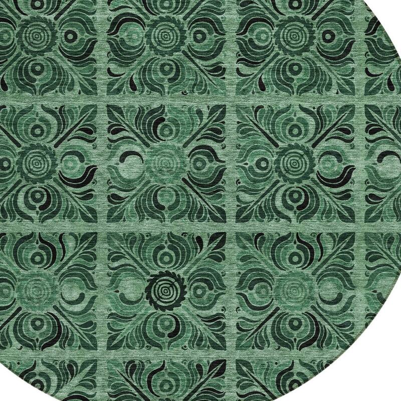 HomeRoots Medallion Transitional Rectangle Outdoor Rug