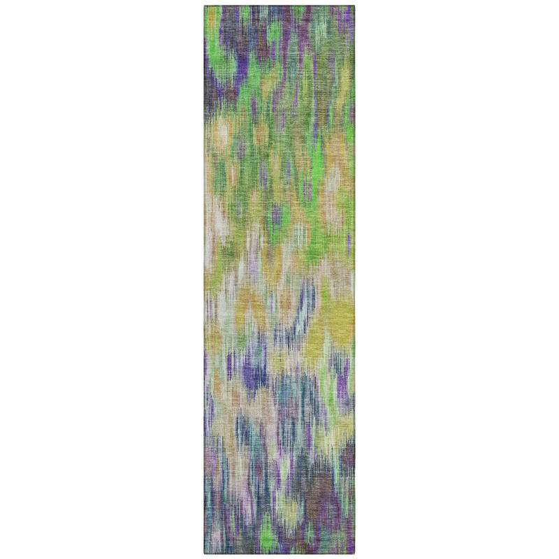 Machine Washable Indoor/Outdoor Modern Watercolor Chantille Rug