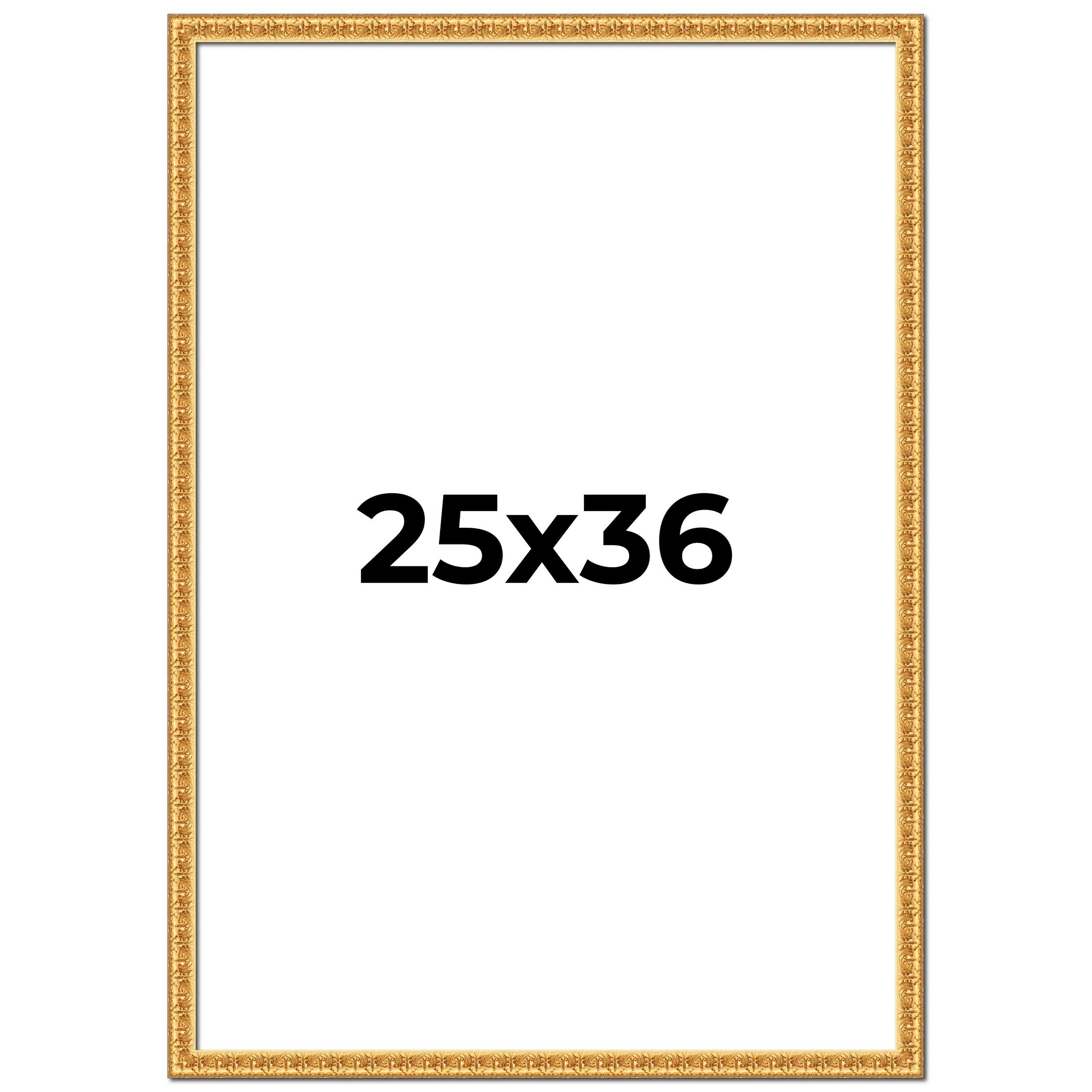 25x36 Frame Gold Real Wood Picture Frame Width 1 inches | Interior