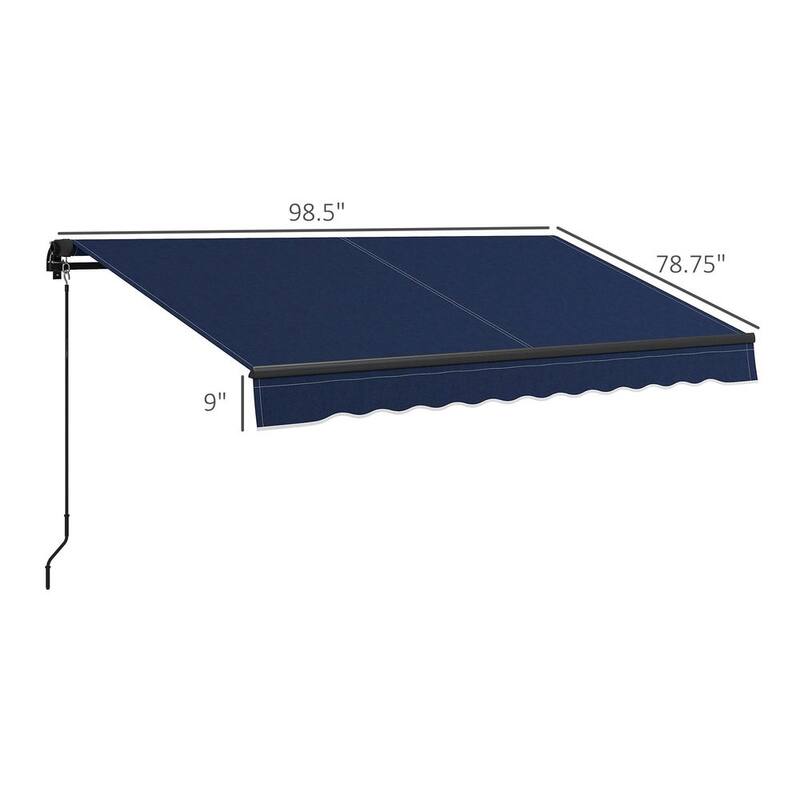 8' x 6.5' Retractable Awning, 280gsm UV Resistant Sunshade Shelter