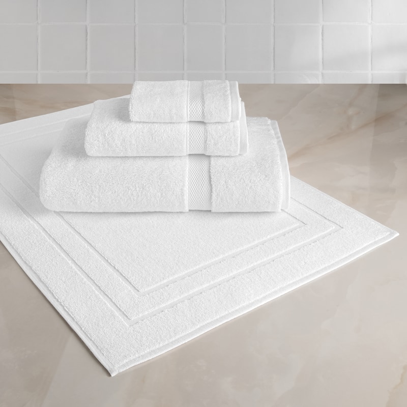 Authentic Hotel and Spa Turkish Cotton Anovia Towel Set - With Oversized Bath Towel, Hand Towel, Washcloth, and Bathmat