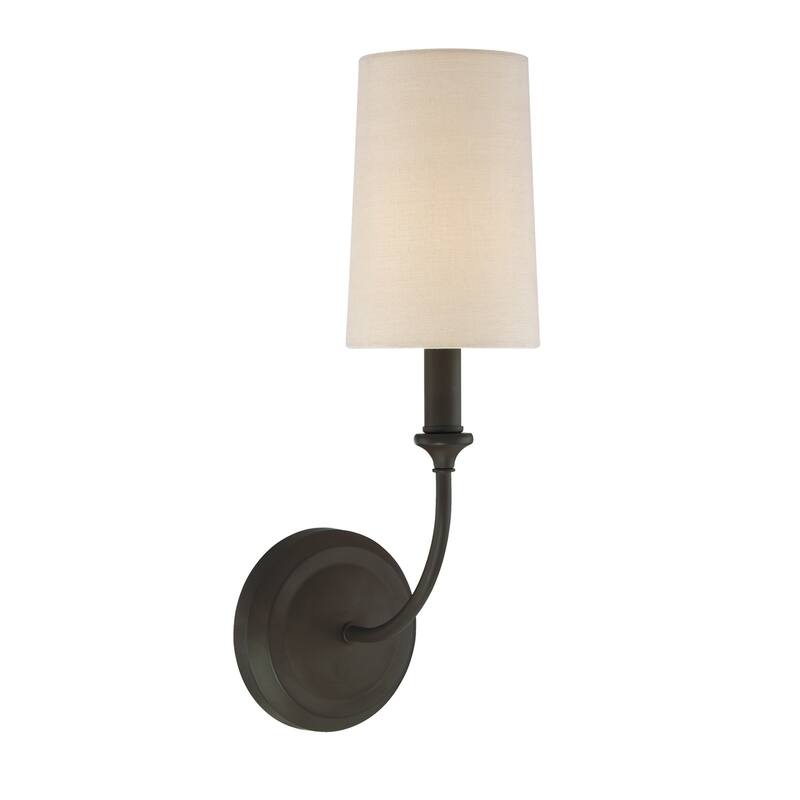 Libby Langdon for Crystorama Sylvan 1 Light Dark Bronze Sconce - 4.87'' W x 15.75'' H x 7.75'' D - 4.87'' W x 15.75'' H x 7.75'' D