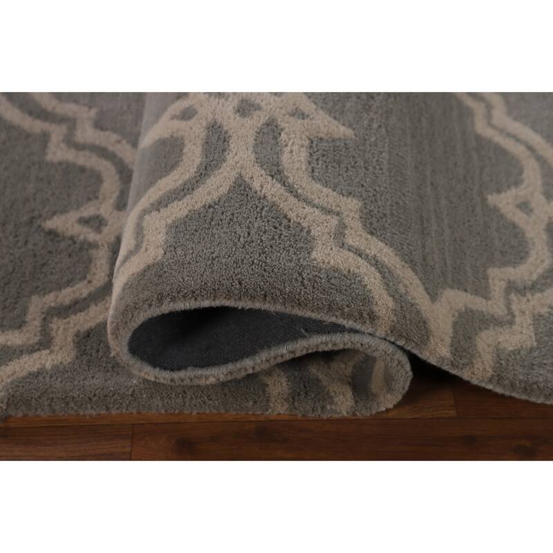 Trellis Indian Area Rug Hand-Tufted Wool Carpet - 5'0" x 8'0"