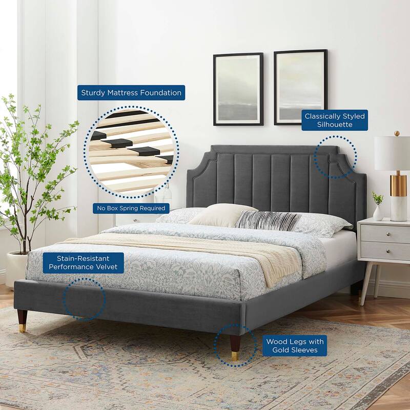 Sienna Performance Velvet Full Platform Bed