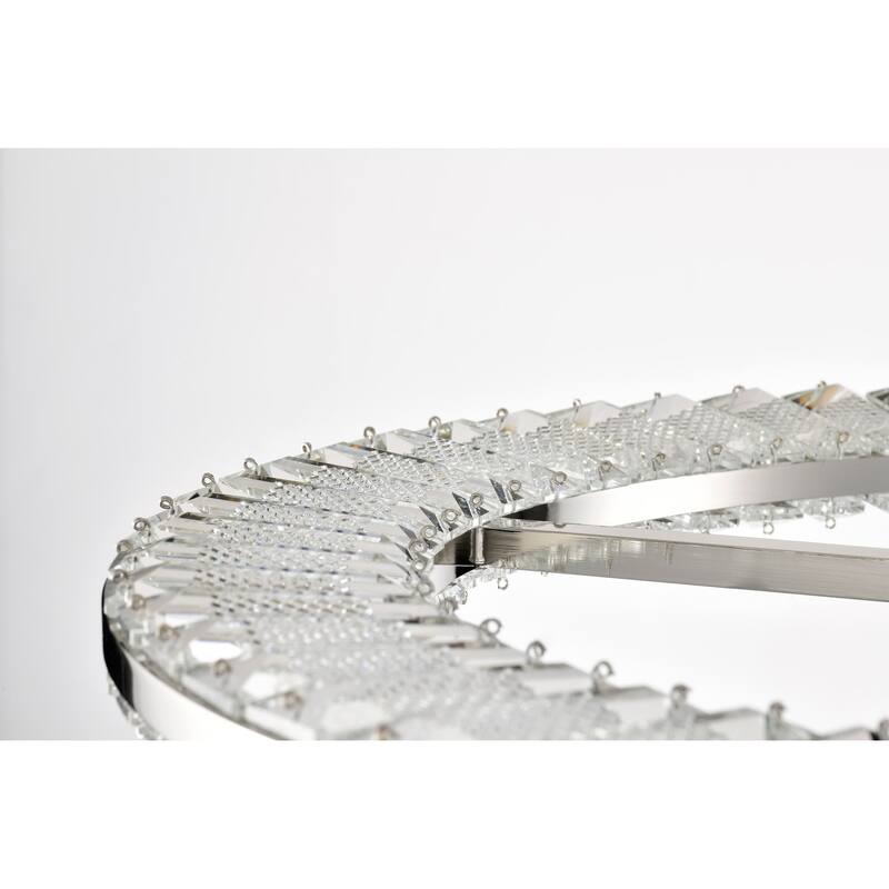 Nova LED 23 Inch Round Flush Mount Polished Nickel Finish K9 Crystal - Polished Nickel